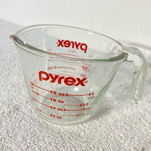 Pyrex Clear Glass 1 Cup Measuring Cup W Red Letters